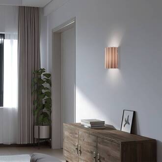 Wandlamp Aria, cappuccino, microvezel, E27