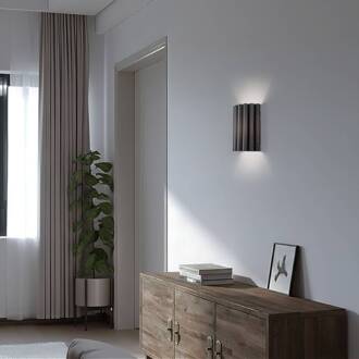 Wandlamp Aria, zwart, microvezel, E27