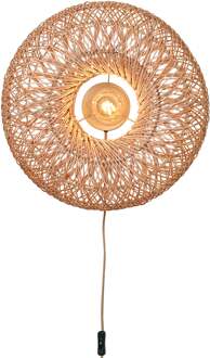 Wandlamp Arizona bamboe/kap ø50x23cm naturel, S