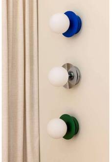 wandlamp ART DECO, blauw/wit, Ø 16 cm, IP44 blauw, wit