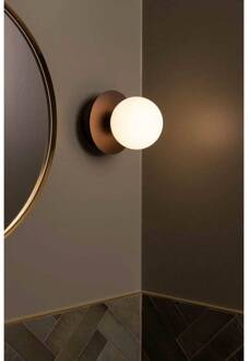 wandlamp ART DECO, brons/wit Ø 16 cm IP44 brons, wit