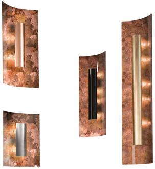 Wandlamp Aura Herbst Kap zwart, hoogte 30 cm bruin, koper, zwart