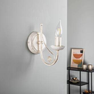 Wandlamp Ayleen van staal zonder kap, wit wit, goud