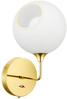 wandlamp Ballroom Short, wit/goud, schakelaar wit opaal, goud