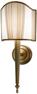 Wandlamp Belle Epoque in oud messing wit, oud-messing