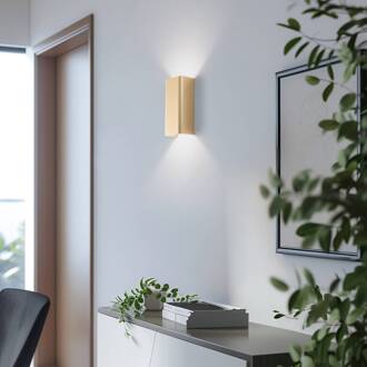 Wandlamp Bergen, goudkleurig, metaal, 23 cm hoog, GU10