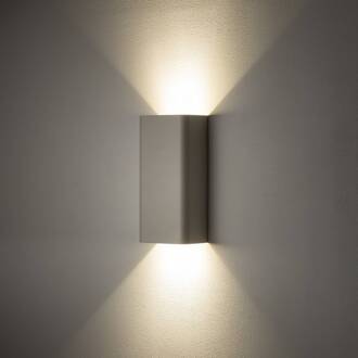 Wandlamp Bergen, lichtgrijs, metaal, 23 cm hoog, GU10