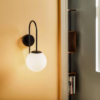 Wandlamp Berlin zwart zwart, wit