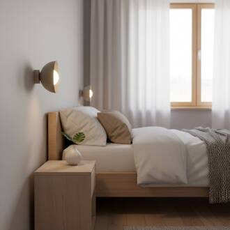 wandlamp Bibi K1, beige, staal/glas, Ø 18 cm beige, opaal