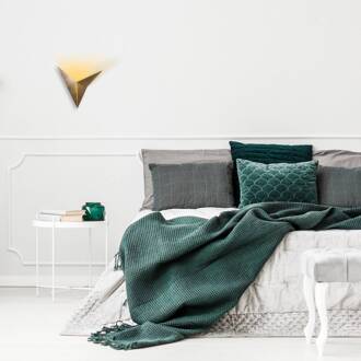 Wandlamp Bird 3203, goud antiek, metaal, driehoekig oud goud