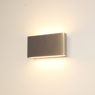Wandlamp Box L 17 cm H 9 cm mat chroom Zilver