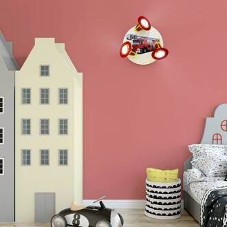 Wandlamp Brandweerauto, rood-geel, 3-lamps rood, geel