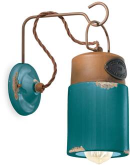 Wandlamp C1621, keramiek en metaal, groen