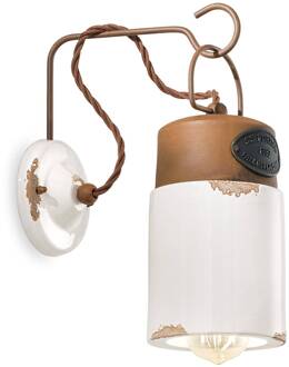 Wandlamp C1621, keramiek en metaal, wit