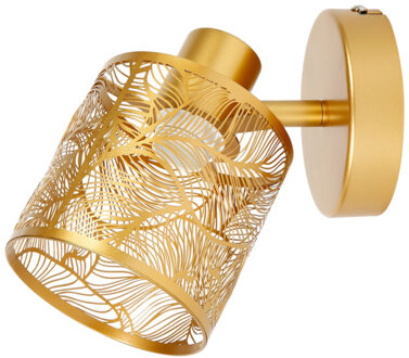 Wandlamp Calathea - goud - metaal - bewerkt - E27 - interieur decoratie - binnen