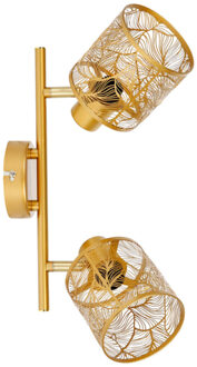 Wandlamp Calathea - goud - metaal - bewerkt - E27 - interieur decoratie - binnen