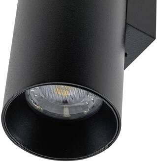 Wandlamp CAN, zwart, 2-lamps, hoogte 22 cm, metaal, GU10