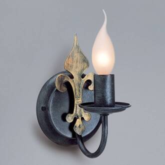 Wandlamp CASTELLO 1-lamp zilver antiek, goud gepatineerd