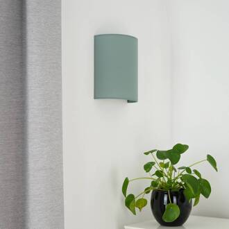 Wandlamp Celine, salie, stof, E27 saliegroen