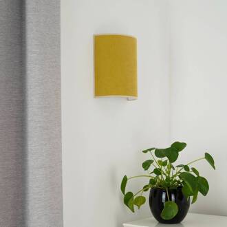Wandlamp Celine, Soro, mosterdgeel, stof, E27