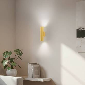 Wandlamp Cerro, geel, staal, Ø 6 cm, omhoog/omlaag