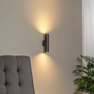 Wandlamp Cerro, zwart, staal, up/down