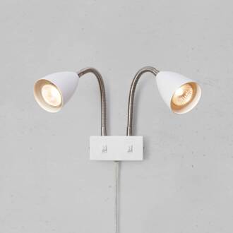 wandlamp Ciro, wit, metaal, stekker, GU10