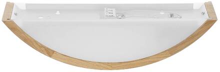Wandlamp Cleo D1DR410, eikenhout, 41 cm lang, E27 eikenhout, wit