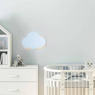 Wandlamp Cloud, blauw, staal, indirect licht, 38 x 27 cm lichtblauw