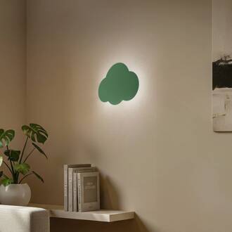 Wandlamp Cloud, groen, metaal, 38 cm breed, 2-lamps, G9