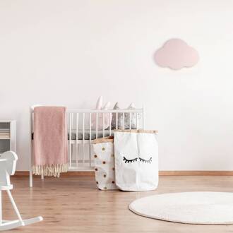 Wandlamp Cloud, roze, 38 cm breed, metaal, wolk, G9 roze, wit