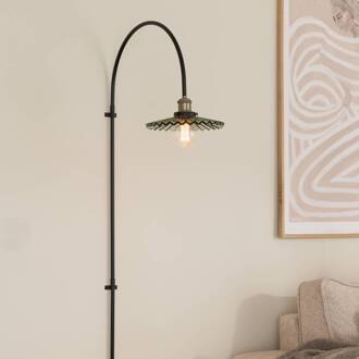 wandlamp COBBLER, groen, hoogte 150 cm, glas zwart, groen