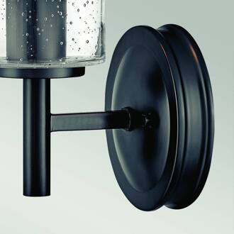 Wandlamp Collier, zwart, staal, glas, E27 zwart, helder