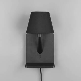 Wandlamp Comfort, mat zwart, metaal, stekker, E14 zwart mat