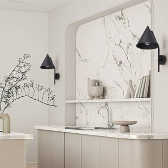 Wandlamp Cono, 1-lamp, zwart, E27