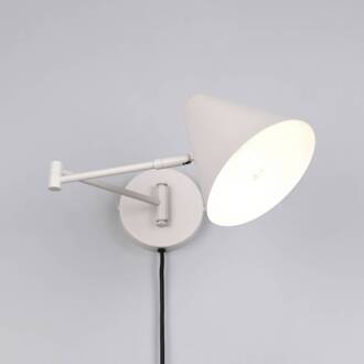 Wandlamp Cosima, lichtgrijs, uitsteek 54 cm, metaal