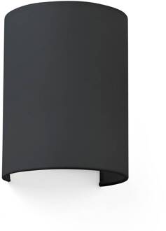 Wandlamp Cotton, gewelfd, 20 x 15 cm, zwart