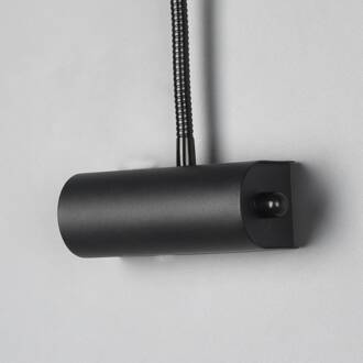 Wandlamp Curtis met flexibele arm, dimbaar, zwart zwart mat