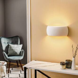 Wandlamp Curve up/down van wit keramiek