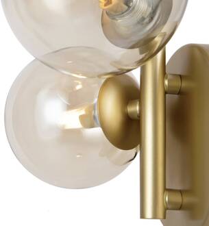 wandlamp Dallas, goud/helder 3-lamps glas hoogte 25,5 cm goud, helder