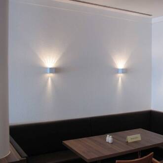 Wandlamp Dau in kubusvorm up-down, aluminium alu / grijs / zink