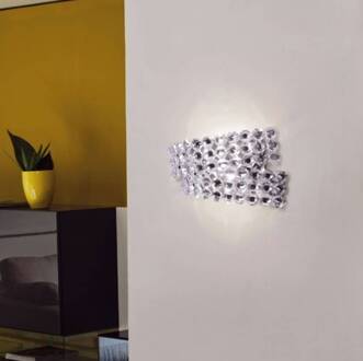 Wandlamp DIAMANTE met kristal chroom, transparant