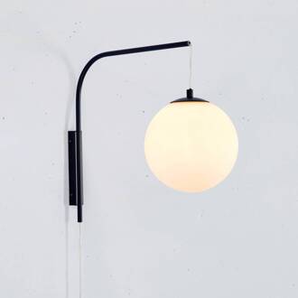 Wandlamp Dione, zwart/wit, hoogte 40 cm Stekker