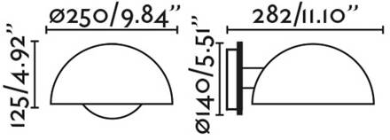 Wandlamp Dominica, zwart mat, staal, Ø 25 cm