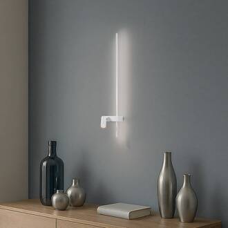 Wandlamp EASY RIGHT, wit, breedte 80 cm, metaal, GU10 + LED