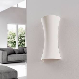 wandlamp Edon, wit, gips, hol, 30 cm