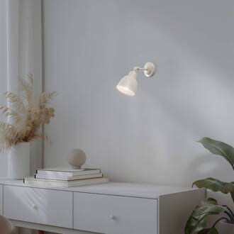 Wandlamp Emoti, beige, 1-lamp, staal, Ø 10 cm