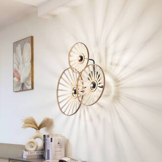 wandlamp Evandor, natuurlijke kleur, bamboe, 3-lamps, E27 zwart, licht hout