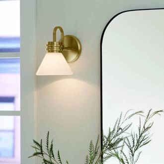 Wandlamp Farum 1, bronskleurig, staal, glas, G9 brons, wit
