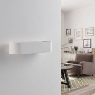 wandlamp Fioni, wit, gips, G9, 6,5 cm, overschilderbaar